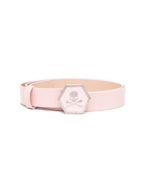 skull-motif leather belt