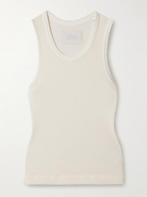 Citizens of Humanity Inez waffle-knit cotton tank Cream