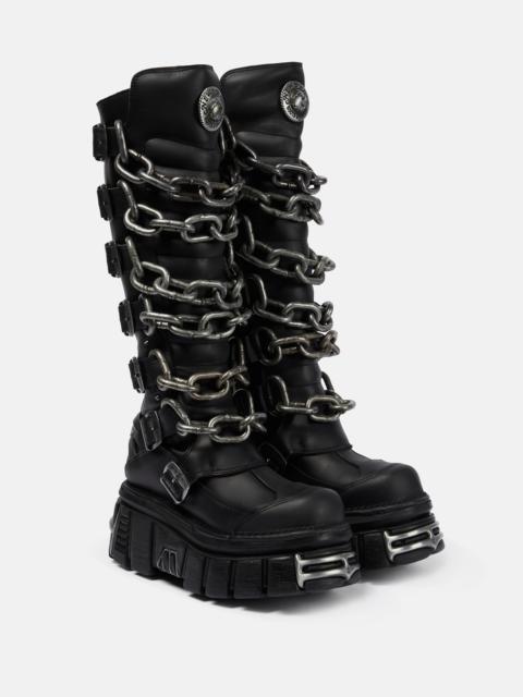 x New Rock leather platform boots