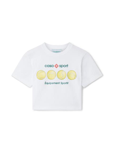 CASABLANCA Casa Sport Tennis Balls Cropped T-Shirt