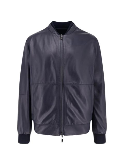 CORNELIANI ribbed leather jacket