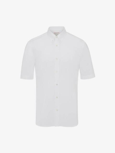 Alexander McQueen Men's Cotton Poplin Shirt in White