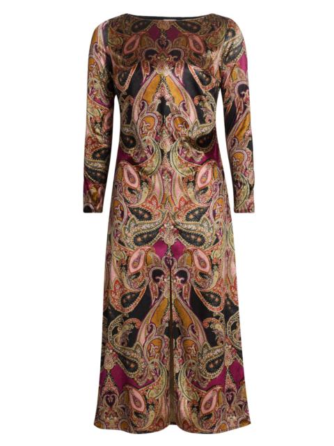 MISA Women's Goldie Velvet Paisley Midi-Dress - Persian Paisley