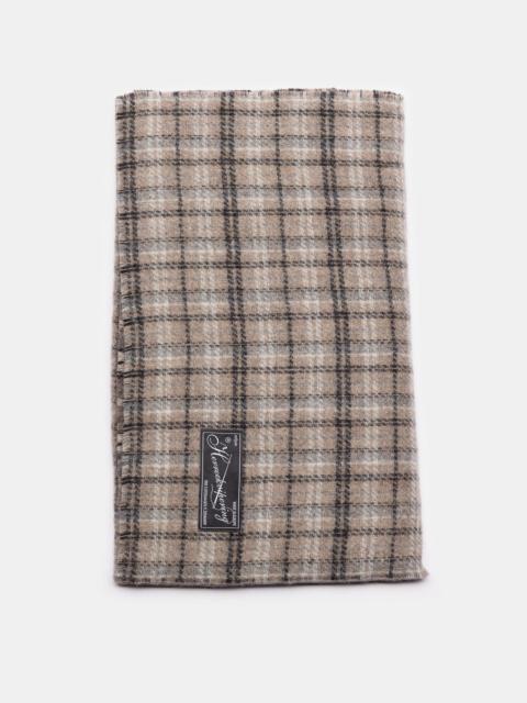 mfpen Wool Scarf in Brown Double Faced Check