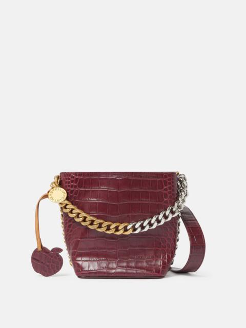 Frayme Croc-Effect Embossed Bucket Bag