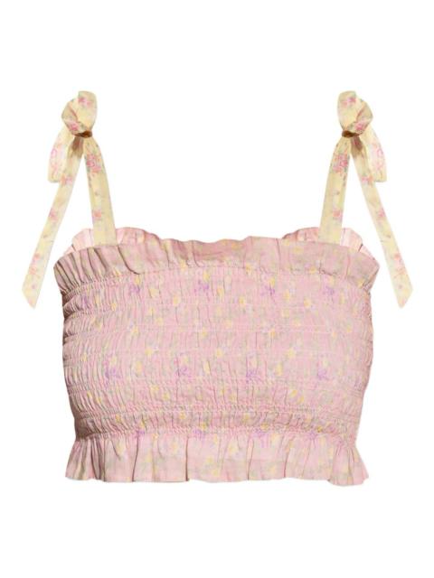 LoveShackFancy ruched crop top