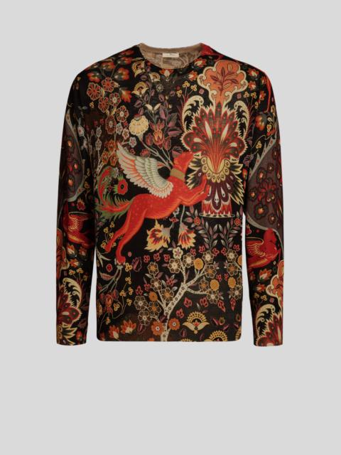 Etro PRINTED SILK AND CASHMERE JUMPER