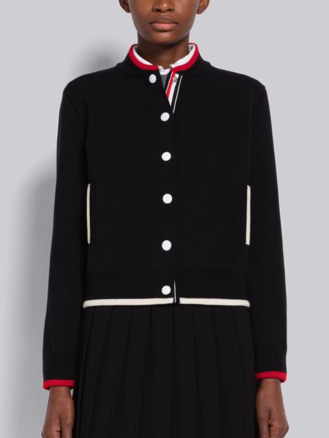 Thom Browne Milano Stitch Merino Tipping Bomber Jacket