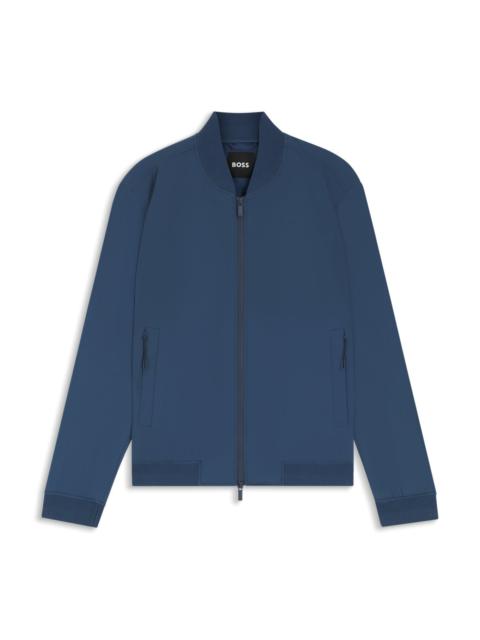 BOSS SLIM-FIT BLOUSON JACKET WITH KNITTED TRIMS