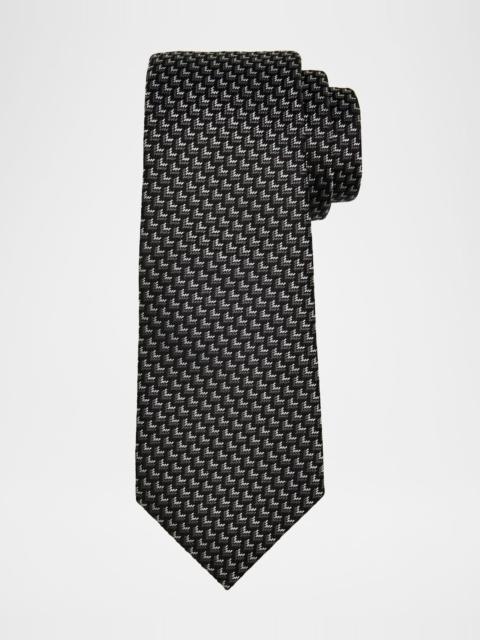 GIORGIO ARMANI Men's Chevron-Woven Silk Tie