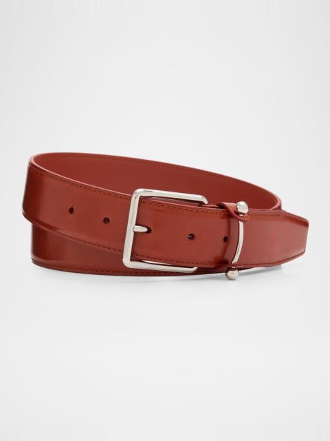 Christian Louboutin Men & apos;s Chambeliss Collar-Pin Smooth Leather Belt