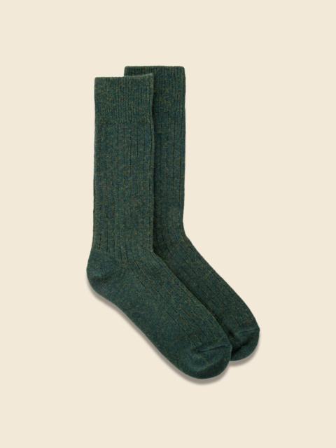 ROTOTO® Cotton Wool Rib Sock - Dark Green