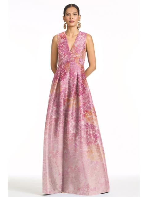 SACHIN & BABI BROOKLYNNE GOWN - LIGHT SUNSET HYDRANGEA