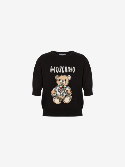Moschino DRAWN TEDDY BEAR KNITTED TOP