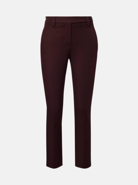 Brunello Cucinelli Monili cropped cotton-blend slim pants