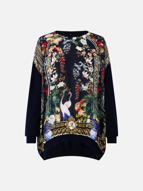 CAMILLA LONG SLEEVE JUMPER WITH PRINT FRONT