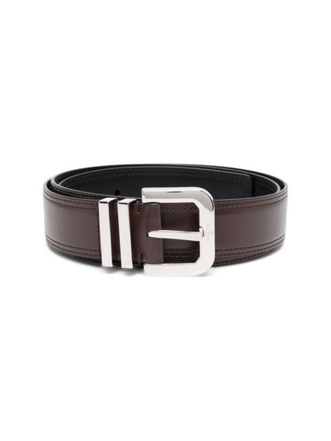 engraved-buckle leather belt