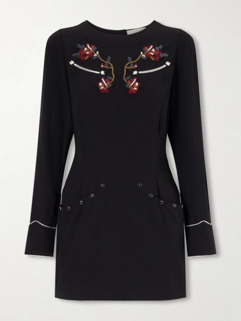 Isabel Marant Youma Beaded Cady Mini Dress