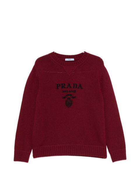 Prada Prada Logo-detail Ribbed-knit Sweater
