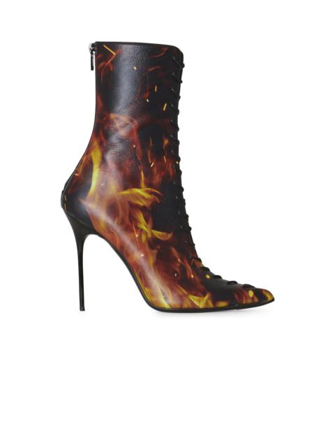 Balmain Uria ankle boots in Fire print leather