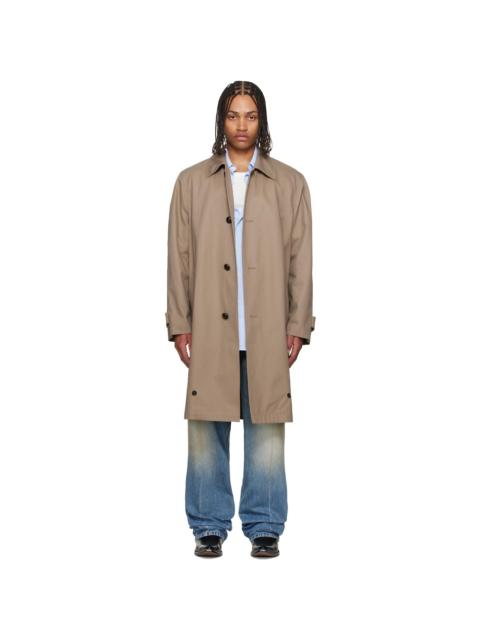 MM6 Maison Margiela Beige Single-Breasted Utility Coat