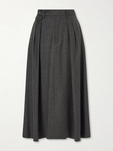 Ralph Lauren Evelyn Wool-flannel Midi Skirt