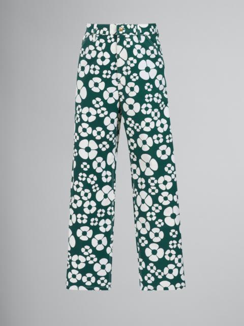 Marni MARNI X CARHARTT WIP - GREEN FLORAL TROUSERS