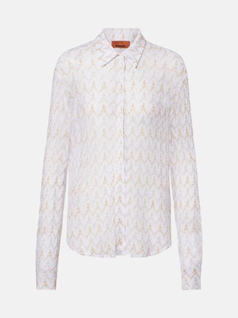 Missoni Open-knit lamé shirt