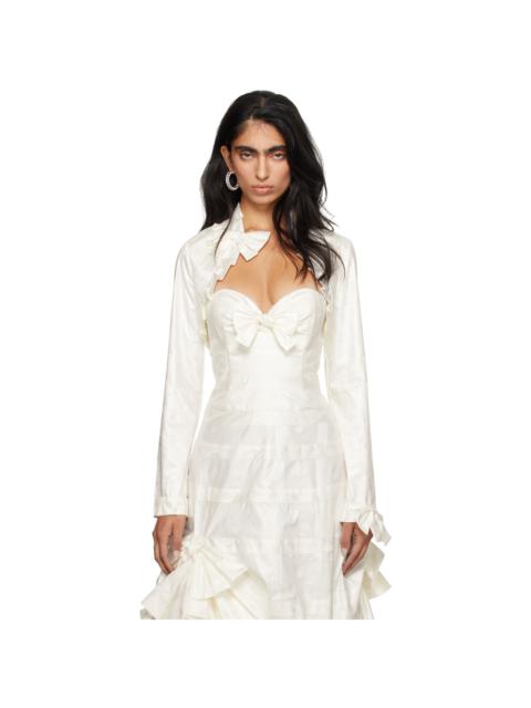 SUPER YAYA SSENSE Exclusive White Bolero Cardigan