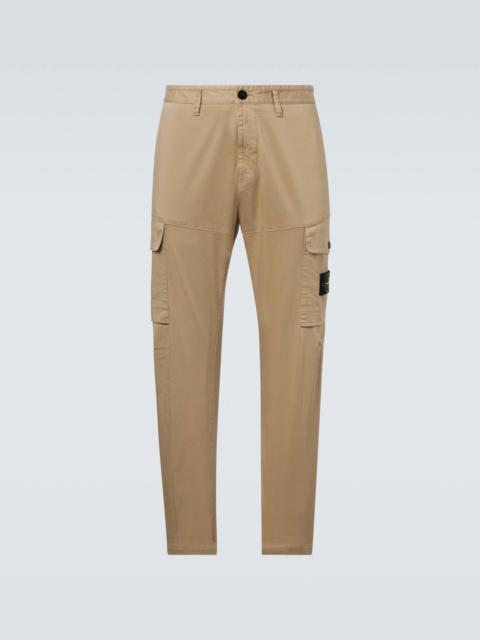Stone Island Logo cotton satin cargo pants