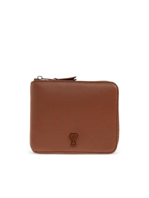AMI Paris logo-appliqué leather wallet