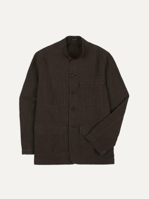 Drake's Brown Linen Forestière Jacket