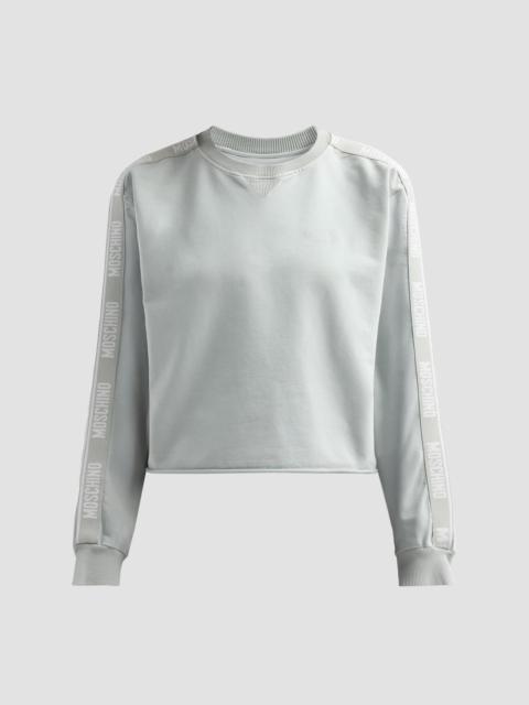 Moschino Women's Logo Stretch-Cotton Fleece Sweatshirt - Grey