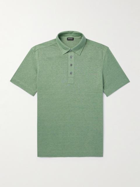 ZEGNA Slim-Fit Linen Polo Shirt