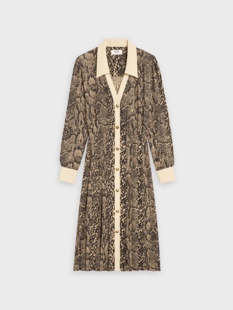 CELINE SHIRT DRESS IN PRINTED SAND CREPE