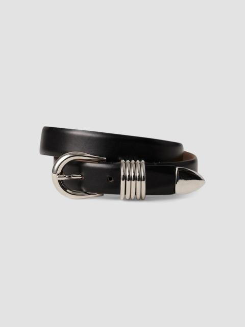 DÉHANCHE Women's Hollyhock Leather Belt - Black Silver