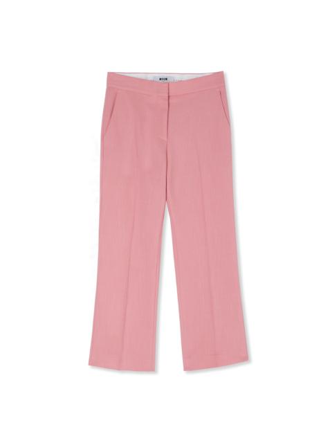 Flamed viscose canvas cropped pants