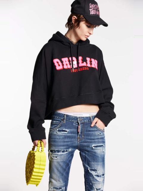 DSQUARED2 D2 CROPPED ONION HOODIE