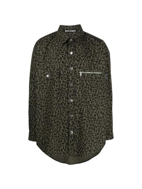 Palm Angels leopard-print cotton shirt