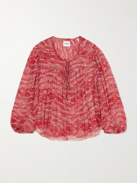 Isabel Marant Étoile Advika Tie-detailed Printed Crepon Blouse