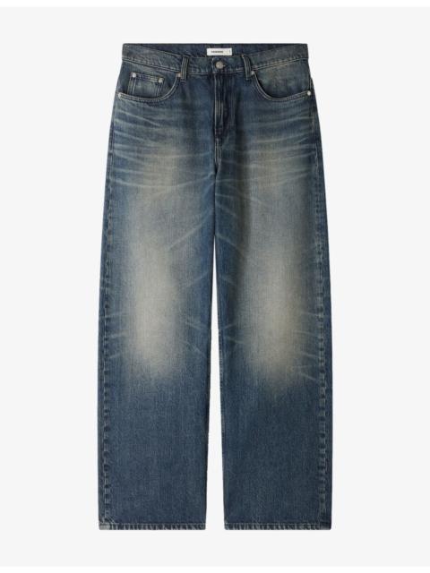 Sandro Baggy Faded Cotton Denim Jeans