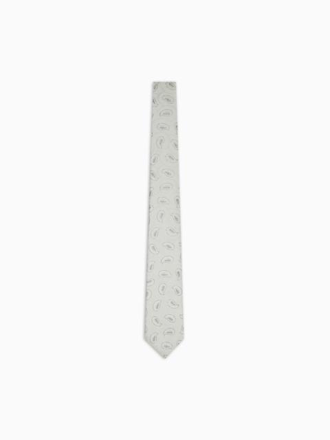GIORGIO ARMANI PAISLEY JACQUARD SILK TIE