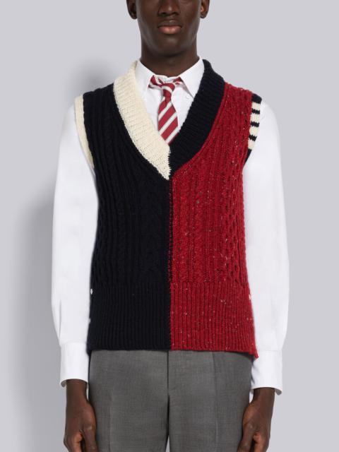 Thom Browne Fun-Mix Cables Donegal 4-Bar Vest