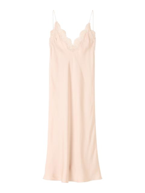 RÓHE Lace-Trimmed Silk Midi Camisole Dress pink