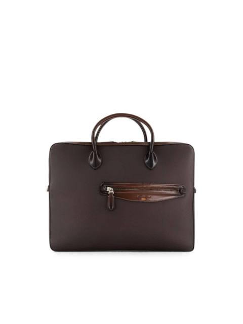 Santoni grained leather tote bag