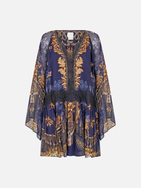 CAMILLA RELAXED SHORT DRESS WITH DROPPED WAIST CLOAKED IN BAROQUE