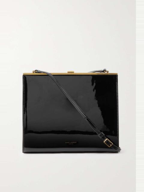 【関税&送料込】Saint Laurent Black Leather Le Anne-Marie Sh SAINT LAURENT Le Anne-Marie small patent-leather shoulder