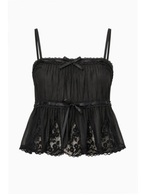 LoveShackFancy Vesperine Silk Habotai Top