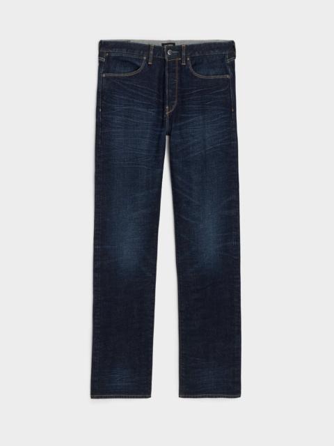TODD SNYDER Straight Japanese Selvedge Stretch Jean in Worn Indigo