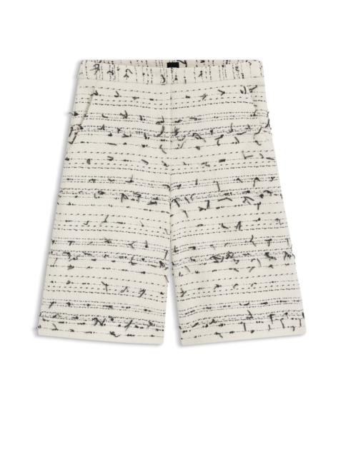 CROPPED RELAXED-FIT TROUSERS IN STRIPED COTTON-BLEND TWEED